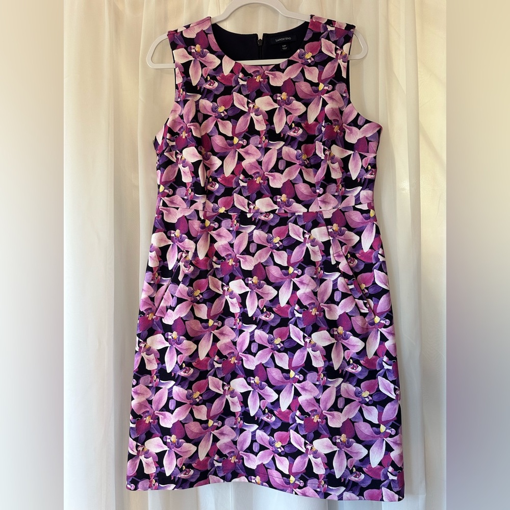 Lands end Ponte sheath dress size 12P new